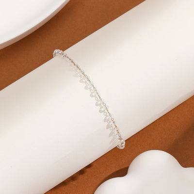 Kinitial Exquisite and fashionable laser plated anklet with multiple transparent gemstones as an anniversary gift for her