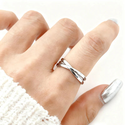 Stylish Interlocking Rings for Women Elegant Stackable Three-layers Fingers Jewelry Cool Stuff 2026 New Year Gift for Girlfriend