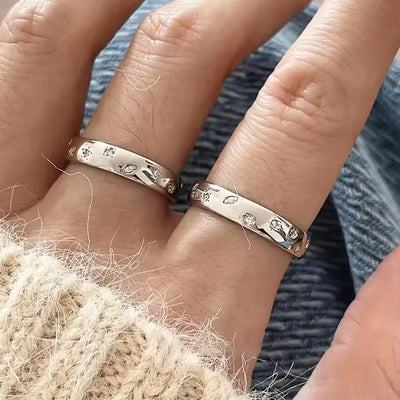 925 Sterling Silver Rings for Women Couple Minimalist Handmade Simple Narrow Zircon Ring Fine Jewelry Gift Prevent Allergy