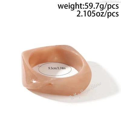 Vintage Punk Beige Khaki Thick Resin Acrylic Smudging Bangles Geometric Irregular Bangle Bracelets For Women Men Jewelry