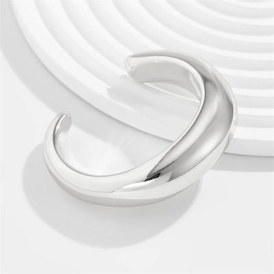 Exaggerated Geometric Wide Cuff Bangles for Women Men Punk Hip Hop Chunky Gold Silver Color Statement Bracelet Jewelry Gift
