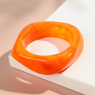 Vintage Acrylic Big Geometric irregular Bangles for Women Trendy Resin Wide Cuff Bangles Bracelets 2025 Fashion Jewelry