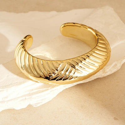 Hip Hop Thick Water Drop Wide Open Bangles Punk Golden Cross Geometric Acrylic Cuff Bracelets Striped Chunky Jewelry F
