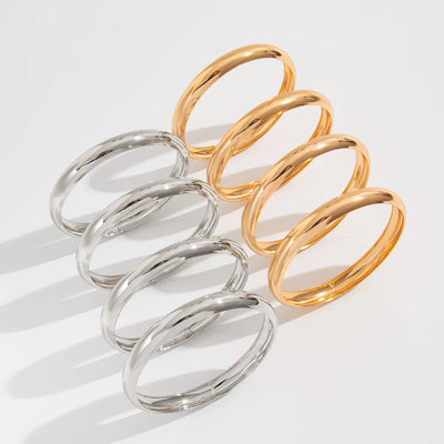 DIEZI One Set Simple Multilayer Bangle Bracelet Fashion Punk Gold Silver Color Geometric Bangles For Women Men Gift Jewelry