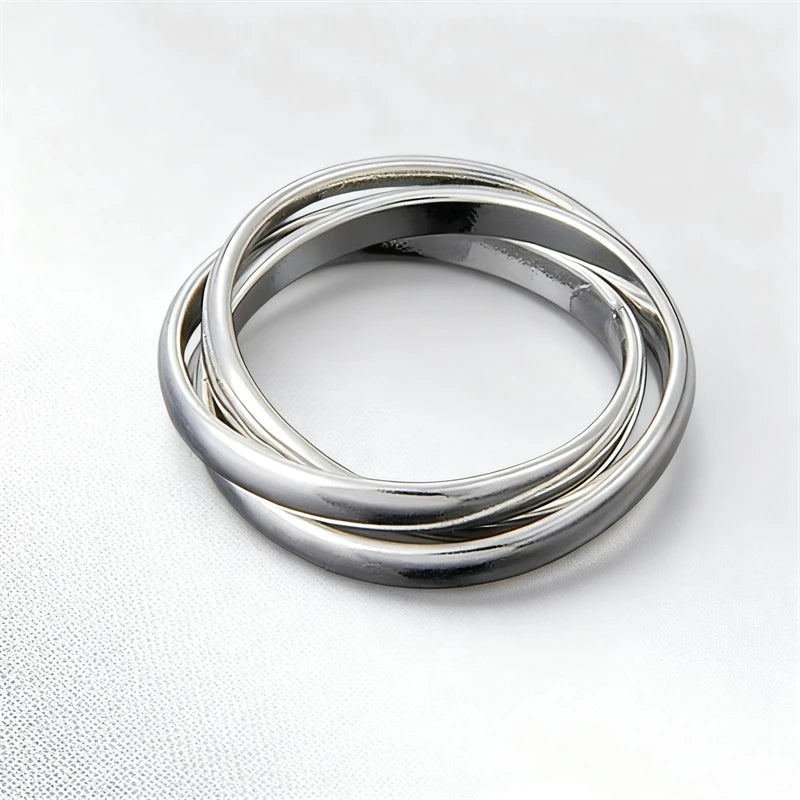 Stylish Interlocking Rings for Women Elegant Stackable Three-layers Fingers Jewelry Cool Stuff 2026 New Year Gift for Girlfriend