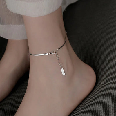 Simple Anklet Silver Color Double Layers Ball Pendant Anklet Summer Beach Bracelets Frosted Beads Anklets Bracelet Women Jewelry
