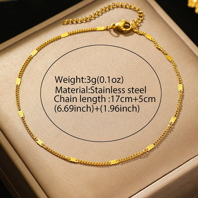 Stainless Steel Anklet New Style Light Luxury Sense of Quality Sequin Chain Fine Delicate Anklet For Women Jewelry Party Gifts