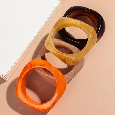 Vintage Acrylic Big Geometric irregular Bangles for Women Trendy Resin Wide Cuff Bangles Bracelets 2025 Fashion Jewelry