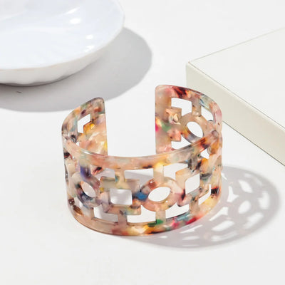 Vintage Acrylic Big Geometric irregular Bangles for Women Trendy Resin Wide Cuff Bangles Bracelets 2025 Fashion Jewelry