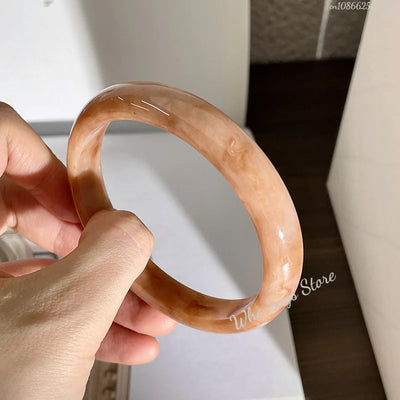 Vintage Punk Beige Khaki Thick Resin Acrylic Smudging Bangles Geometric Irregular Bangle Bracelets For Women Men Jewelry