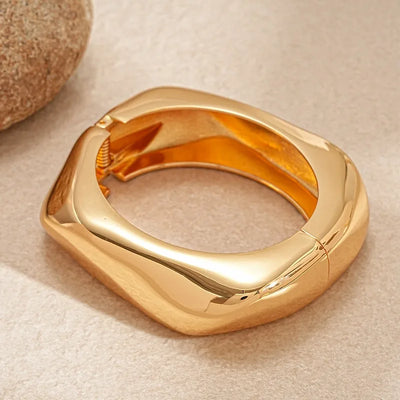 Hip Hop Thick Water Drop Wide Open Bangles Punk Golden Cross Geometric Acrylic Cuff Bracelets Striped Chunky Jewelry F