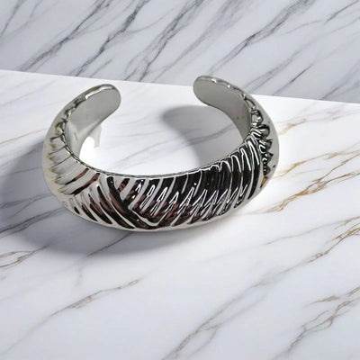Hip Hop Thick Water Drop Wide Open Bangles Punk Golden Cross Geometric Acrylic Cuff Bracelets Striped Chunky Jewelry F