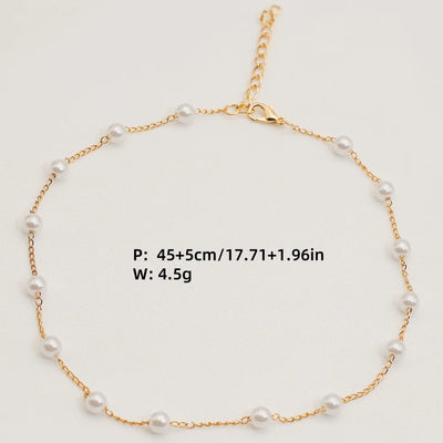 Beads Women's Neck Chain Kpop Pearl Lace Gold Color Goth Choker Jewelry On The Pendant 2024 Collar For Girl
