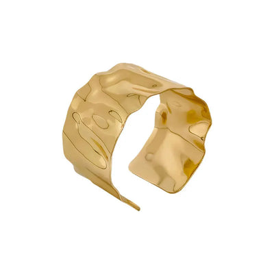 New Geometric Metal Wide Cuff Open Bangle Jewelry Accessories Fashion Personalized Design Metal Glossy Bracelets for Women