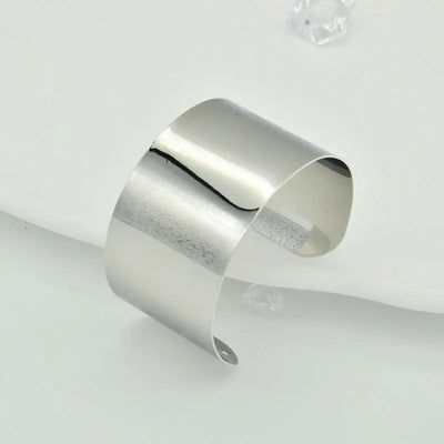 New Geometric Metal Wide Cuff Open Bangle Jewelry Accessories Fashion Personalized Design Metal Glossy Bracelets for Women