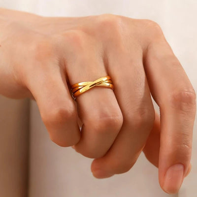 Stylish Interlocking Rings for Women Elegant Stackable Three-layers Fingers Jewelry Cool Stuff 2026 New Year Gift for Girlfriend