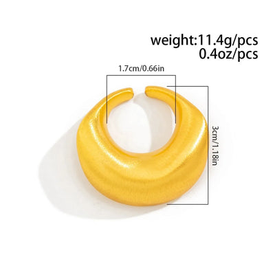 Trendy Personality Irregular Geometric Brushed Metal Arc-shaped Opening Rings for Women Designer Charm Jewelry Accessories Gifts