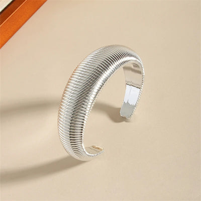 Exaggerated Geometric Wide Cuff Bangles for Women Men Punk Hip Hop Chunky Gold Silver Color Statement Bracelet Jewelry Gift