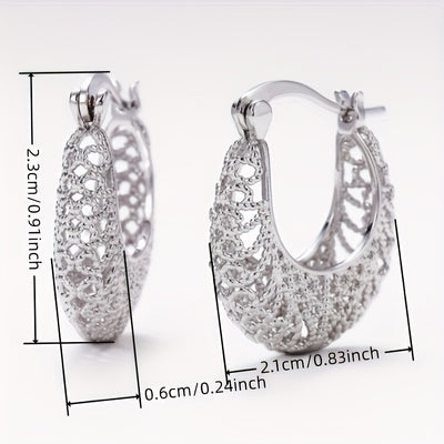 Bohemian Ethnic Style Filigree Hollow Hoop Earrings for Women Fashion Earrings Jewelry