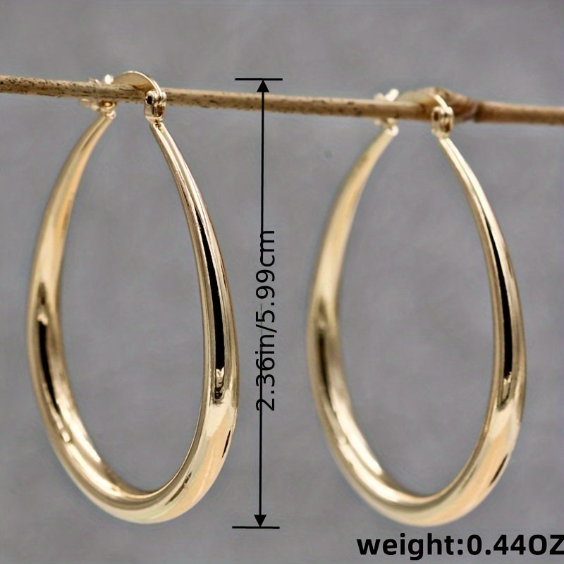 Simple Golden Color Hoop Earrings Jewelry Gift for Women