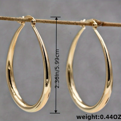 Simple Golden Color Hoop Earrings Jewelry Gift for Women
